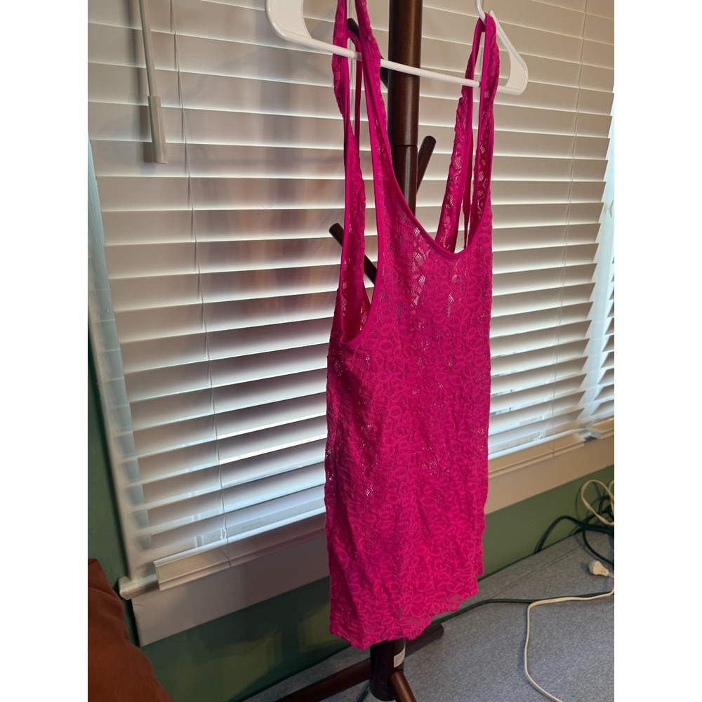 Victoria's Secret Lace Slip Chemise Womens S Pink Sheer Lingerie Y2K Vintage - Picture 3 of 5